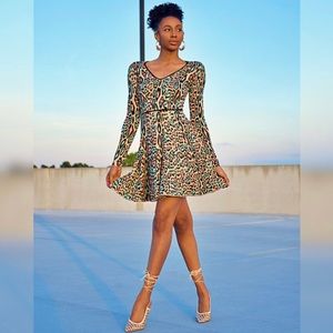 XSMALL Multicolored Cheetah Print Dress